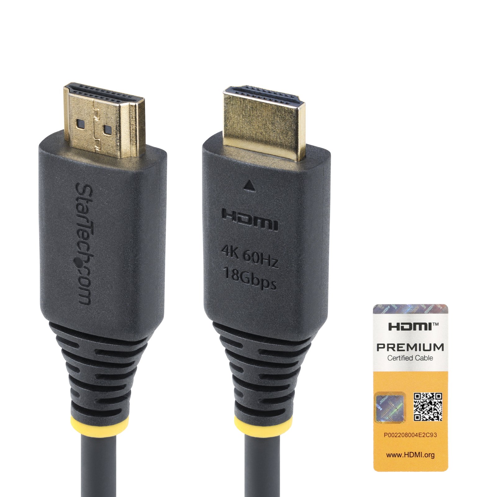 StarTech.com 3m (10ft) Premium Certified High Speed HDMI Cable, 4K 60Hz/1440p 144Hz, HDR10/HDCP HDMI2CABLE4K63M