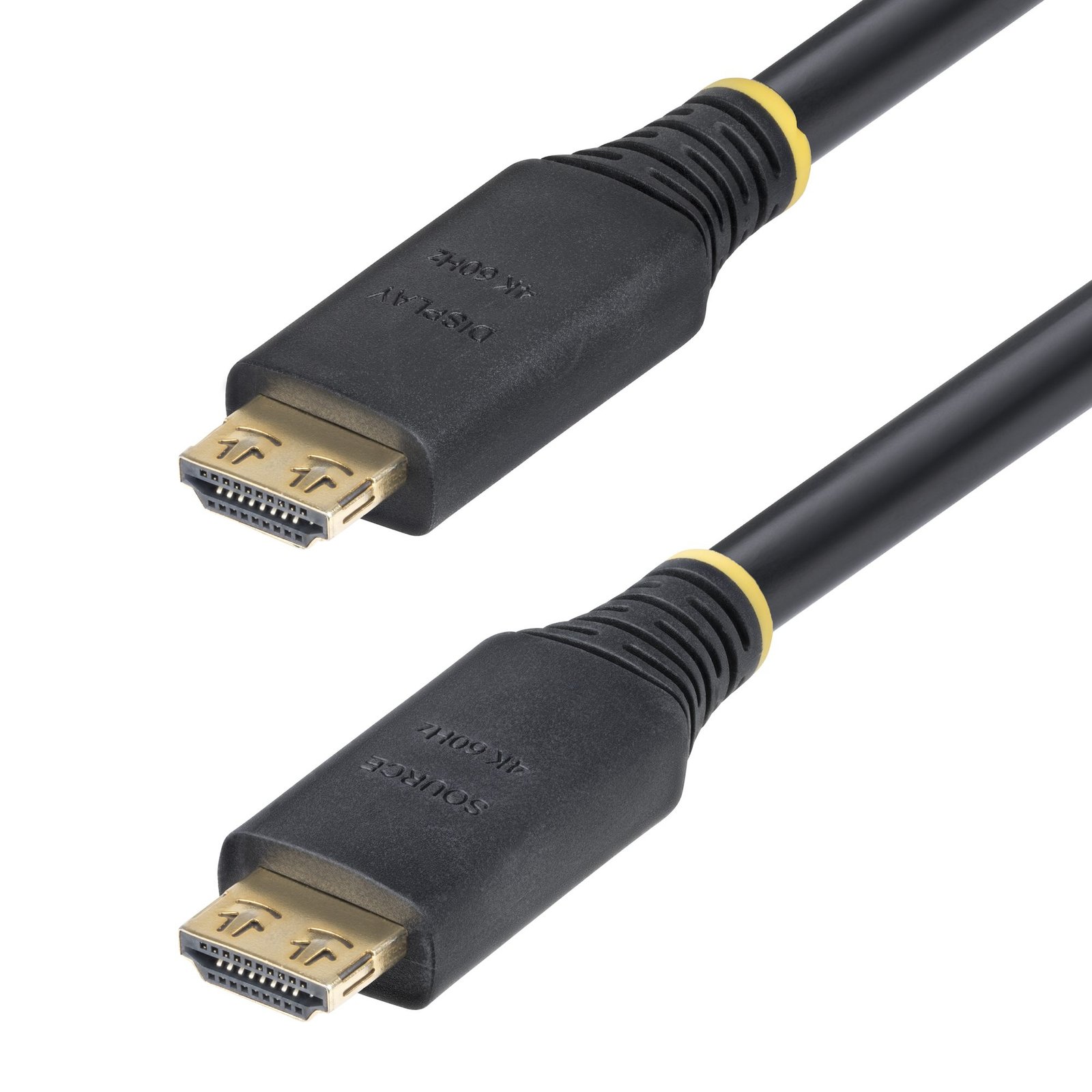StarTech.com 15m (50ft) Active High Speed HDMI Cable with Gripping Connectors, 4K 60Hz/1440p 144Hz, HDMI2CABLEGRI1M