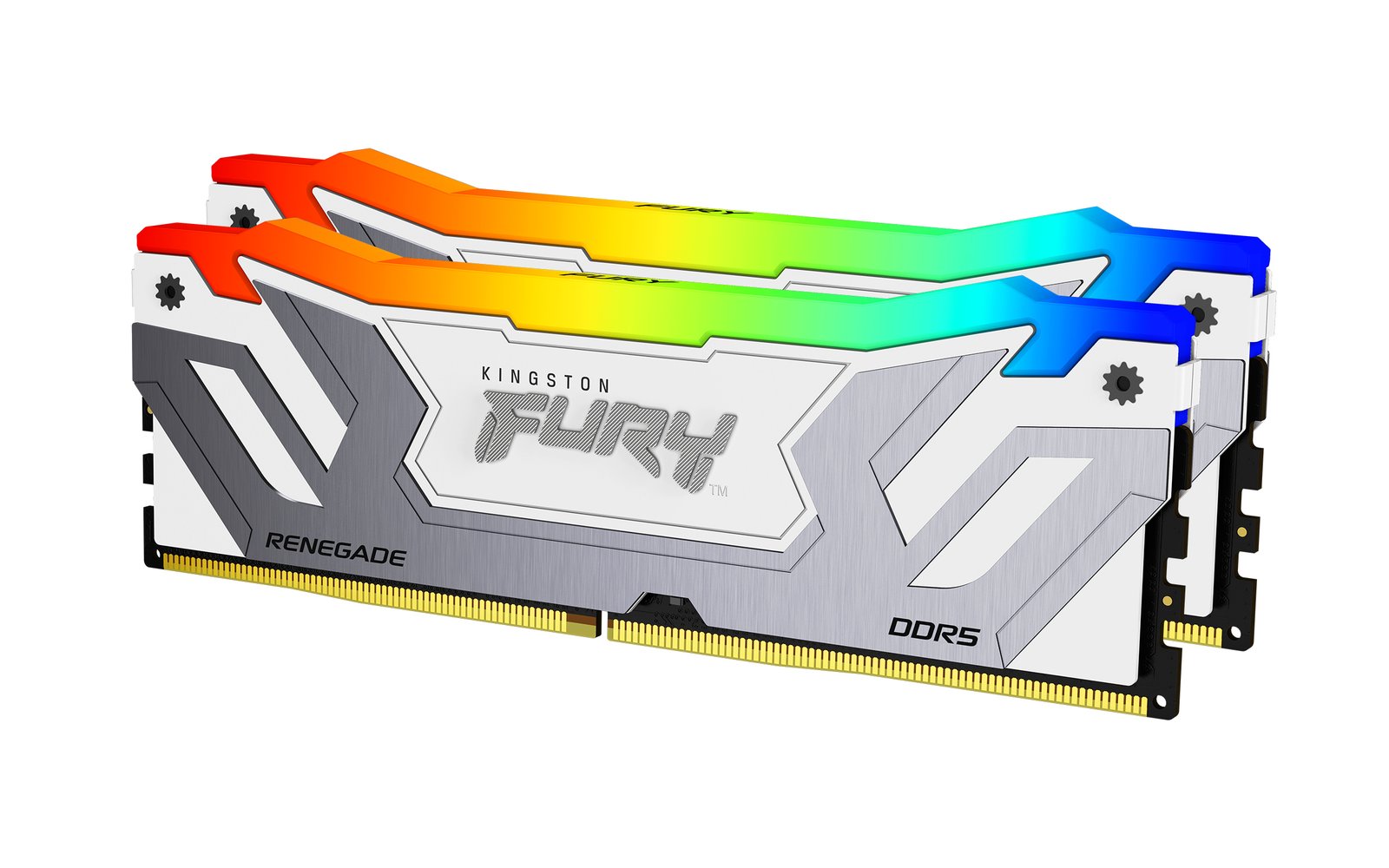 Kingston Value Ram Technology FURY 48GB 8400MT/s DDR5 CL40 CUDIMM (Kit of 2) Renegade RGB White XMP KF584CU40RWAK24