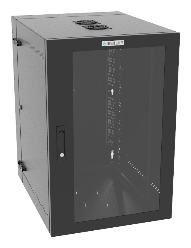 Vertiv Corp VR Rack GL36WMCMP-B-SH-AF-CM cabinet 19U Wall mounted Black L36WMCMPBSHAFCM