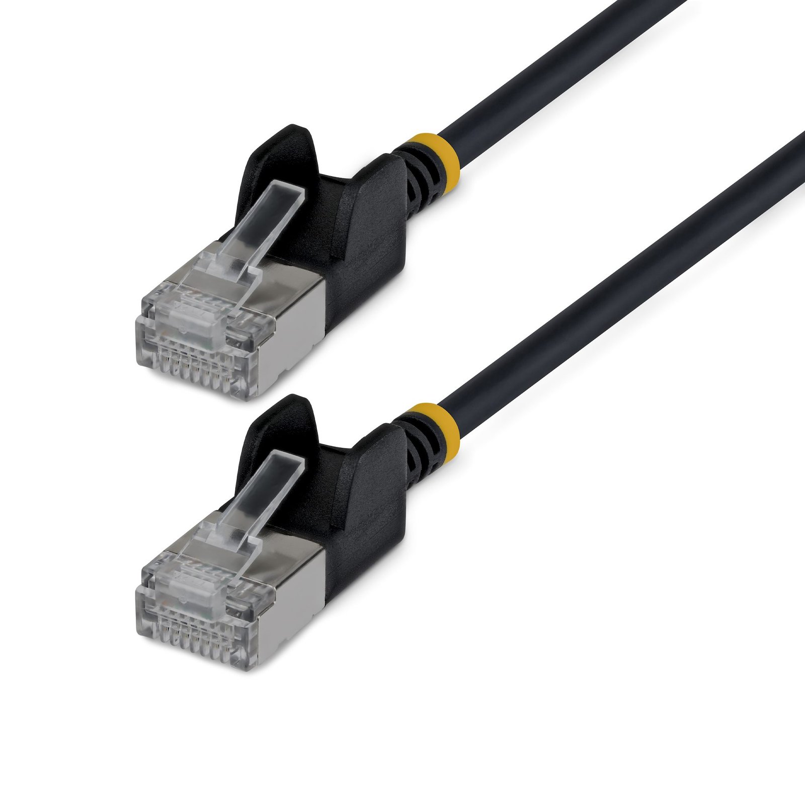 StarTech.com 6in Black Ultra Slim Cat6A Ethernet Cable, Snagless, FTP, Pure Bare Copper Wire, 34AWG N6APATSTP34B6IN