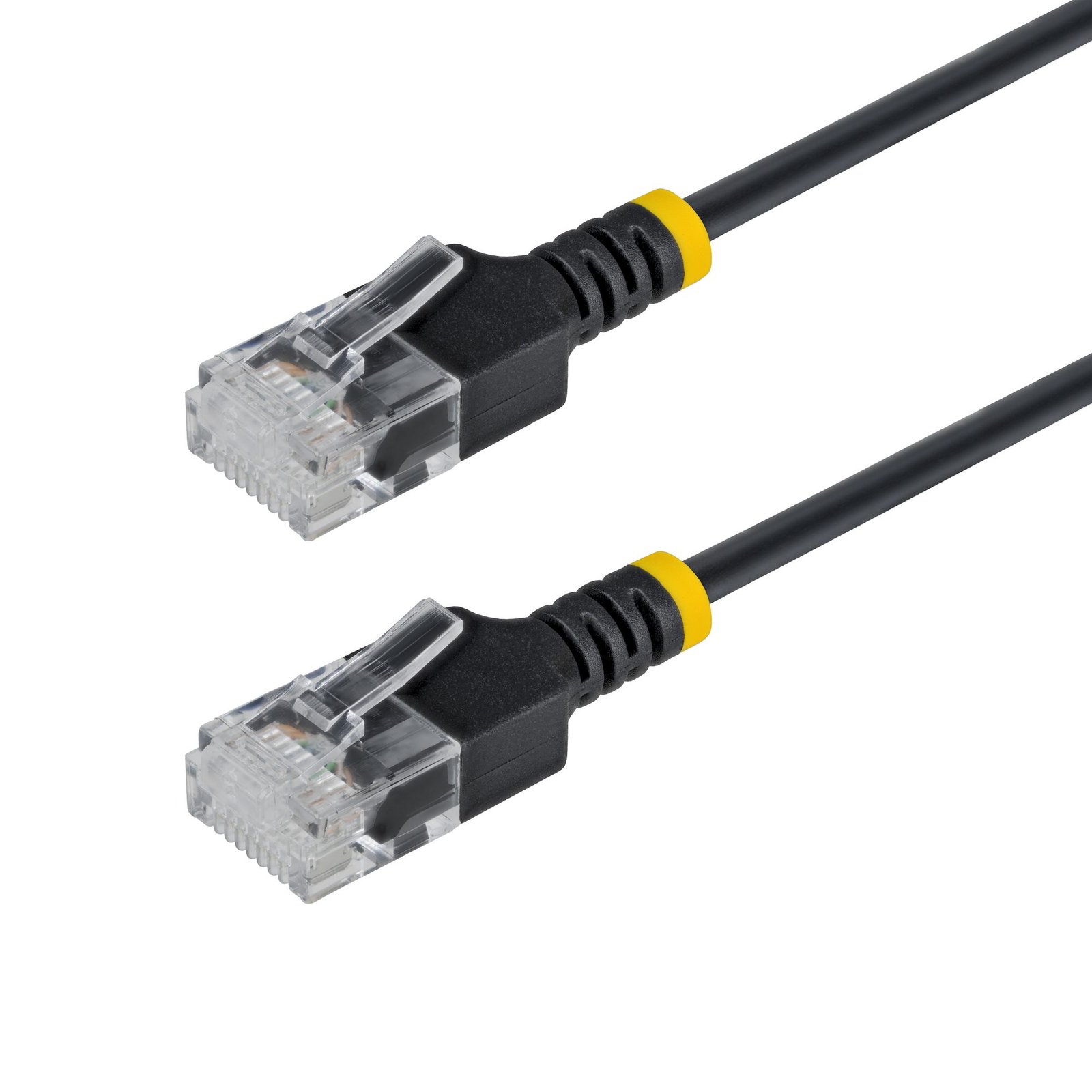 StarTech.com 6in Black Ultra Slim Cat6A Ethernet Cable, UTP, Pure Bare Copper Wire, 34AWG RJ45 N6APATUTP34S6IN