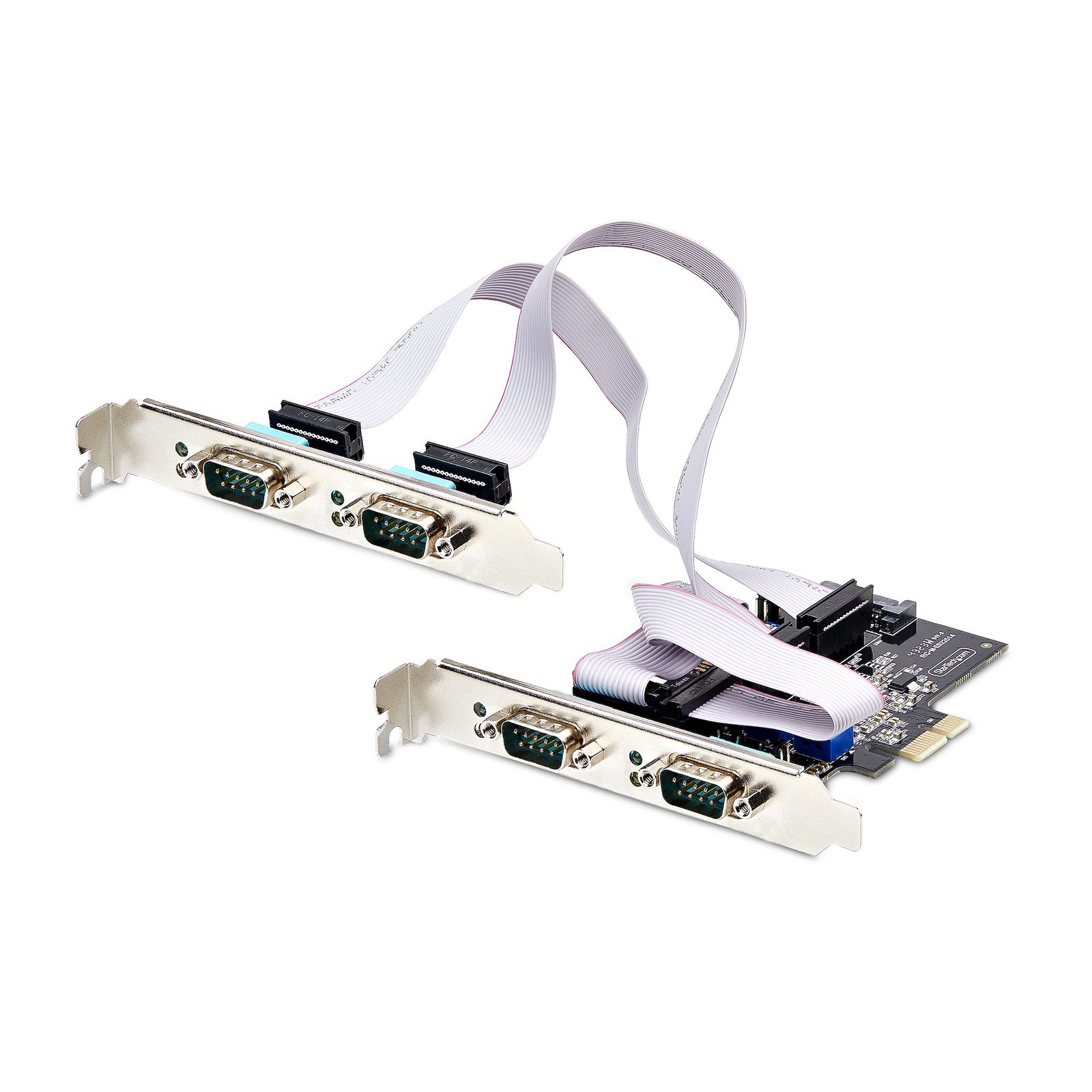StarTech.com 4-Port Serial PCIe Card, Quad-Port PCI Express to RS232/RS422/RS485 (DB9) Low-Profile PS74ADFSERIALCA