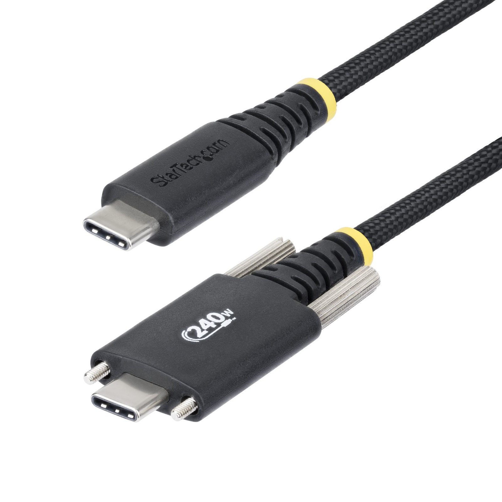 StarTech.com 6ft (2m) USB-C Charging Cable, Durable and Ultra-Flexible, Side Screw Locking, 240W S2CEPR2MUSBSLCA