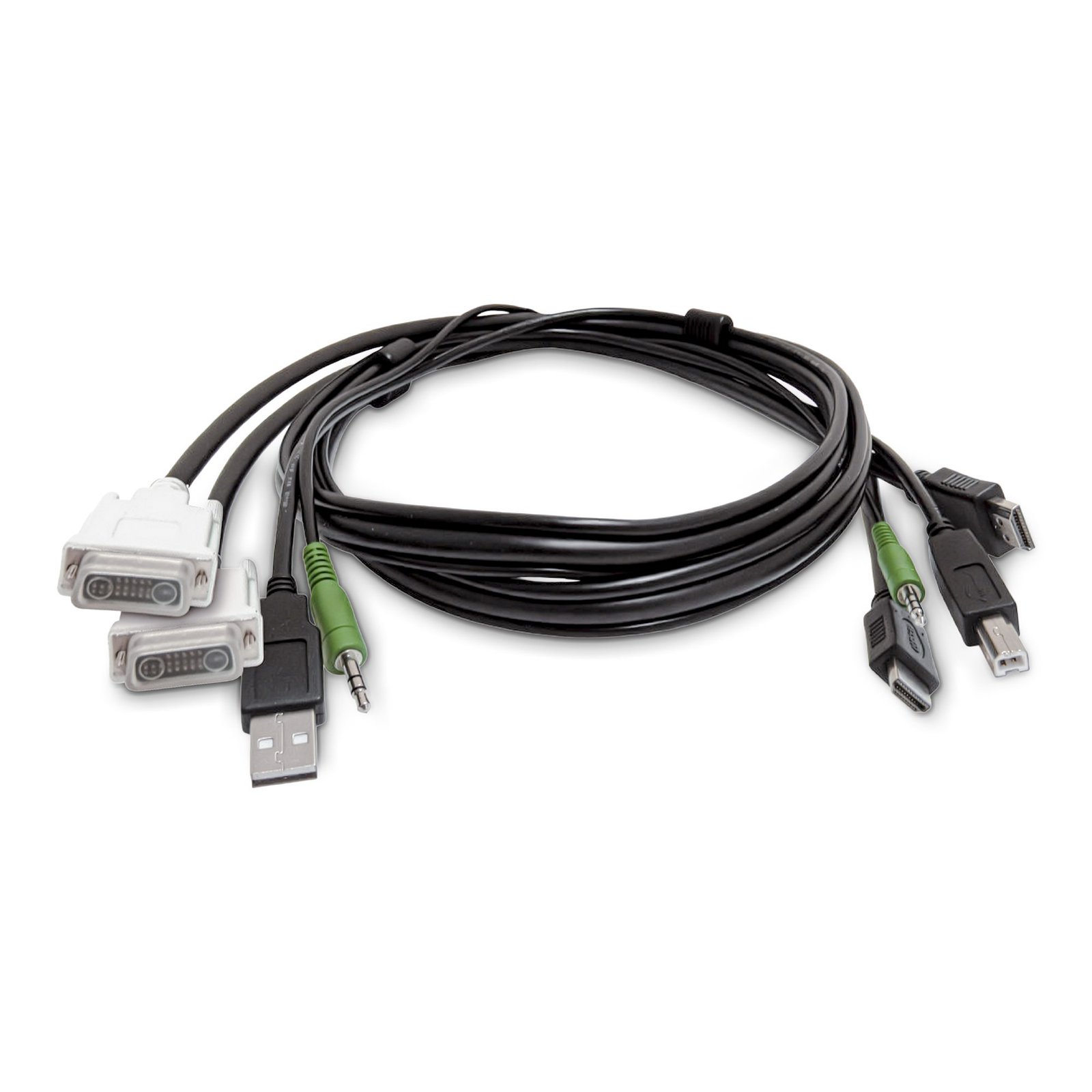 StarTech.com 6ft (1.8m) Dual-Display KVM Cable, 2x DVI to HDMI, USB 2.0, 3.5mm, Universal Combo for SK2DVI2HDMMKVM0