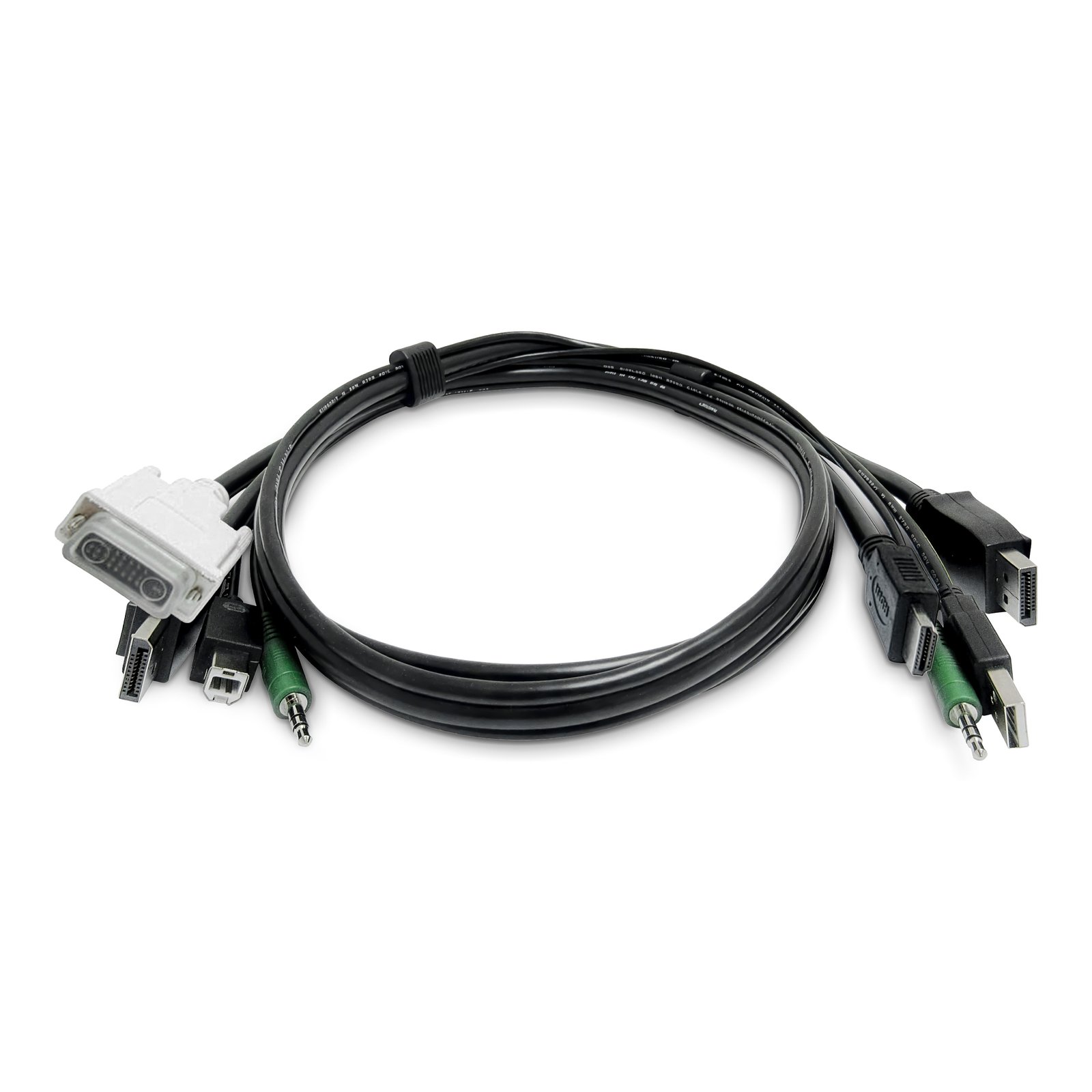 StarTech.com 6ft (1.8m) Dual-Display KVM Cable, HDMI and DisplayPort to DVI DP, USB 2.0, 3.5mm, SKDVI2HDDP06MMK