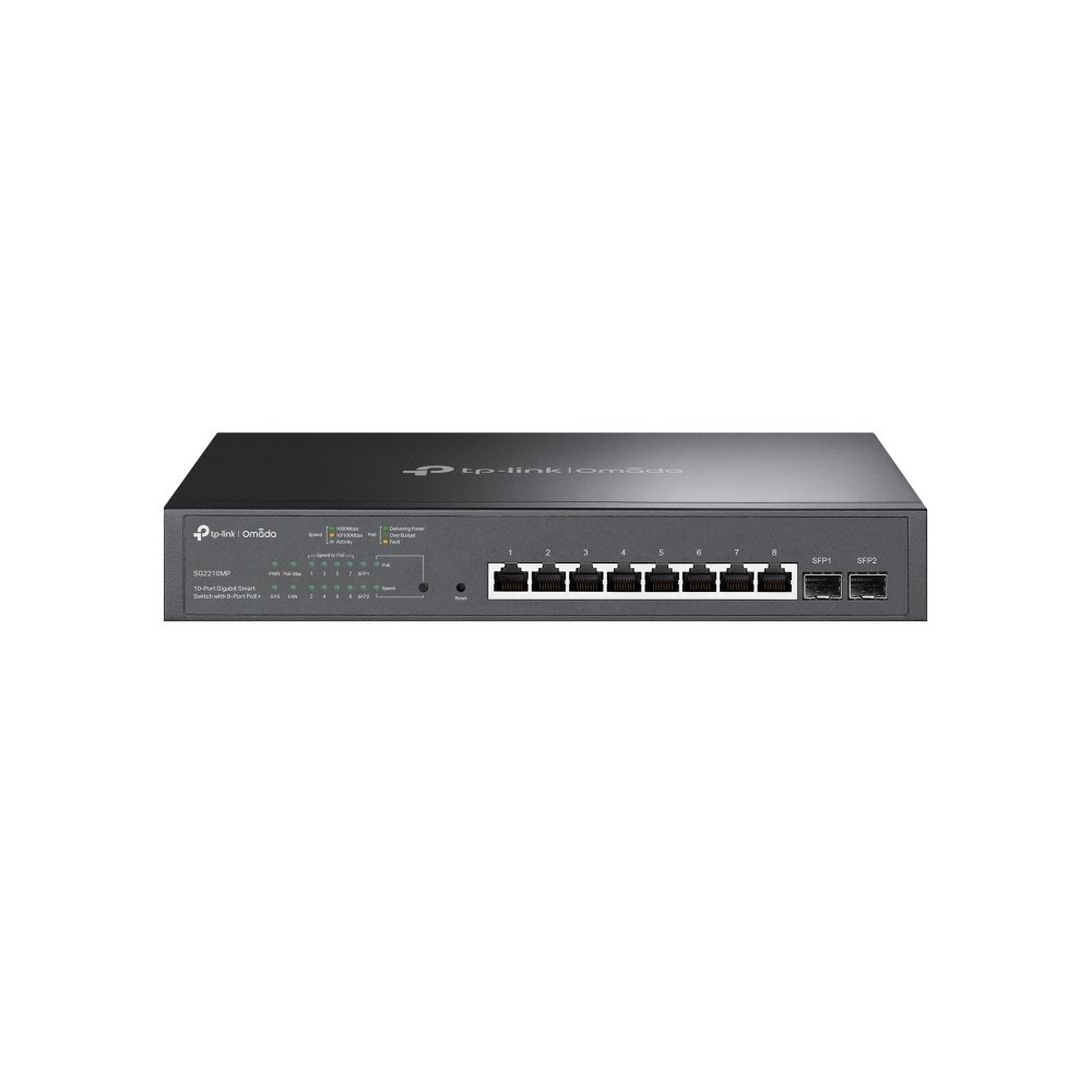 TP-Link Omada 10-Port Gigabit Smart Switch with 8-Port PoE+ TLSG2210MP