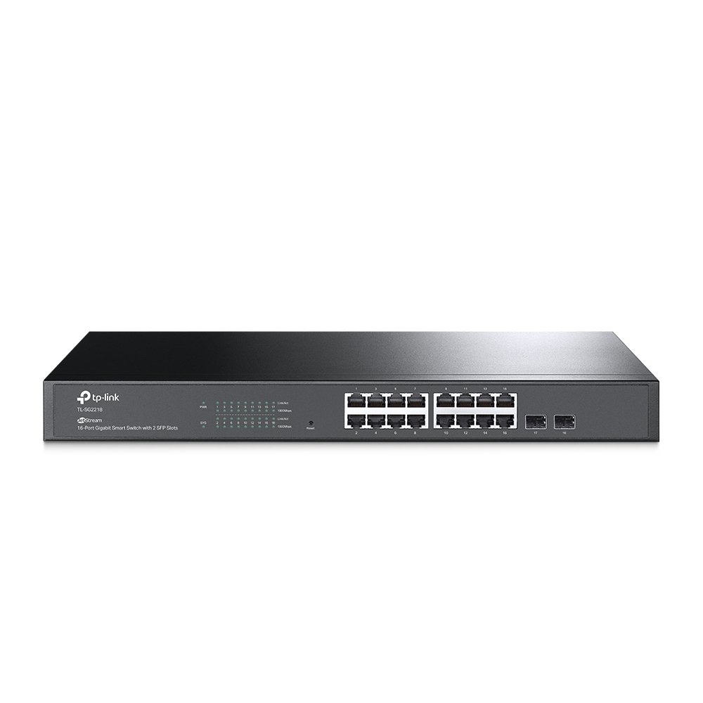 TP-Link JetStream 16-Port Gigabit Smart Switch with 2 SFP Slots TLSG2218