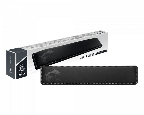 MSI VIGOR WR01 Keyboard Wrist Rest 'Black with Iconic Dragon design, Cool Gel-infused memory foam, VIGORWR01