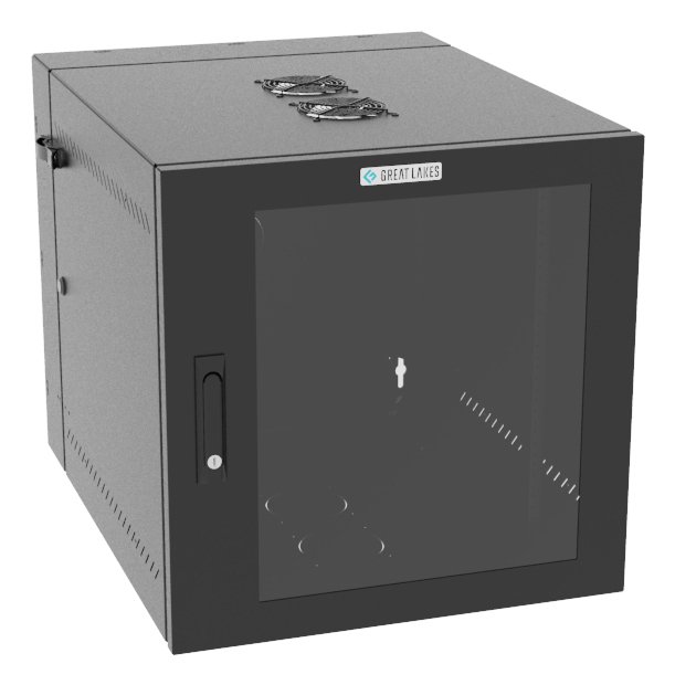 Vertiv Corp VR Rack GL24WMCMP-B-SH-AF-00 cabinet 12U Wall mounted Black WMCMPBSHAF00